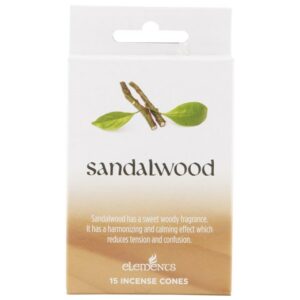 Elements Sandalwood Incense Cones (12 Pack)