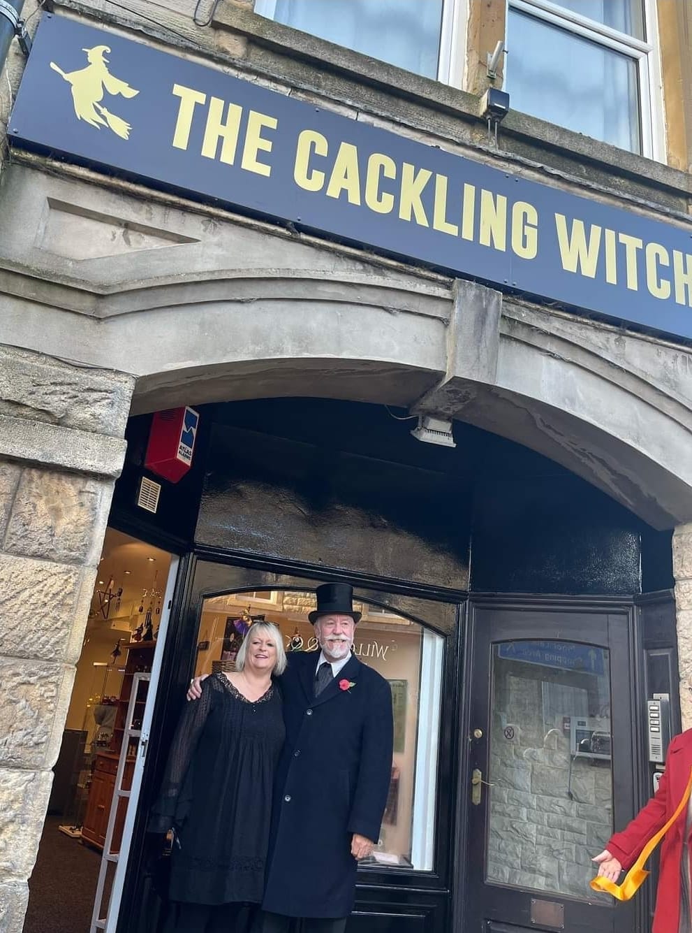 The Cackling Witch with Ghost Walk Host Simon Entiwstle and Cackling Witch Founder - Lindsay Hibble